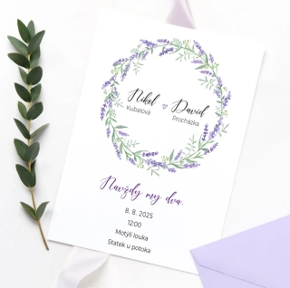 Svatební oznámení - levandule