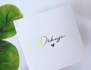 Děkovné kartičky metalické - sada 20 ks